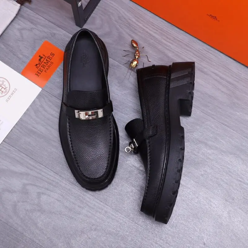 hermes cuir chaussures pour homme s_12557112